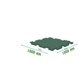 Резиновое покрытие 1000x1000x15мм Puzzle - Pool